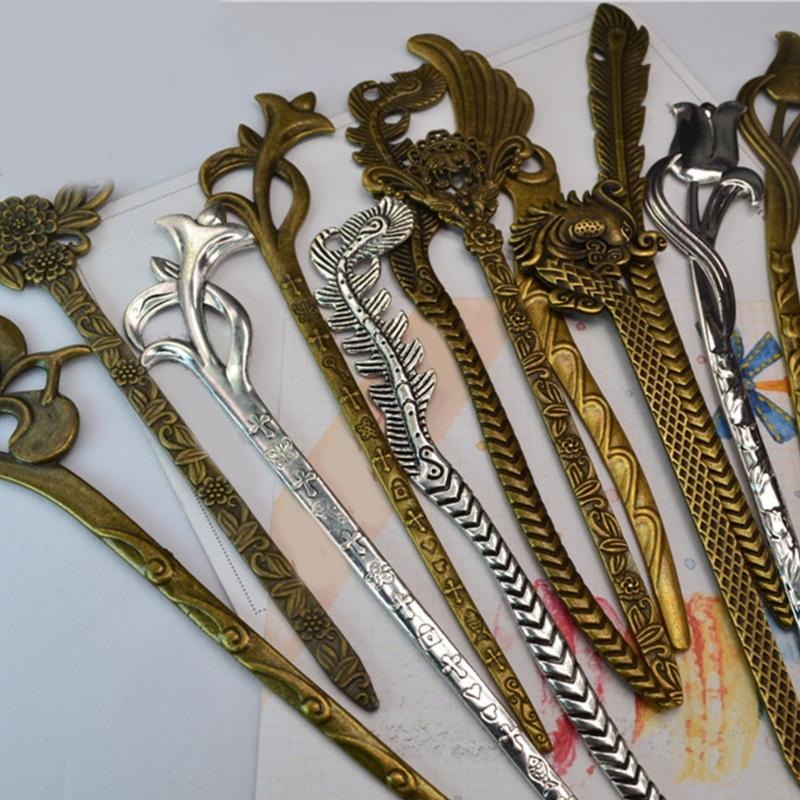 Electroplate Antique Bronze Hairpin for Han Costume Buyao Hair Stick Comb and Sticks Nonslip Stage Accessories 12PCS
