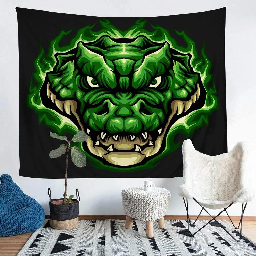 Crocodile Tapestry Alligator Tapestries Wildlife Animal Wall Hanging for Children Boys Teens Crocodiles Wall Art Decorative Room