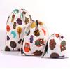 1pc Cute Cartoon Cotton Drawstring Shopping Bag Eco Reusable Folding Grocery Cloth Underwear Case Travel Home Storage Bag New