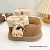 Girls' All-Season Cartoon Cotton Snow Boots - 2025 Style, Warm Velvet Fur