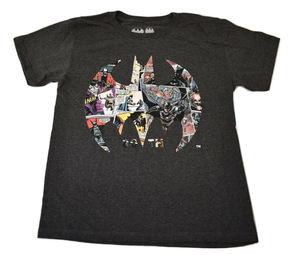 Batman Youth Boys Charcoal 80th Anniversary Tee Shirt New S, L