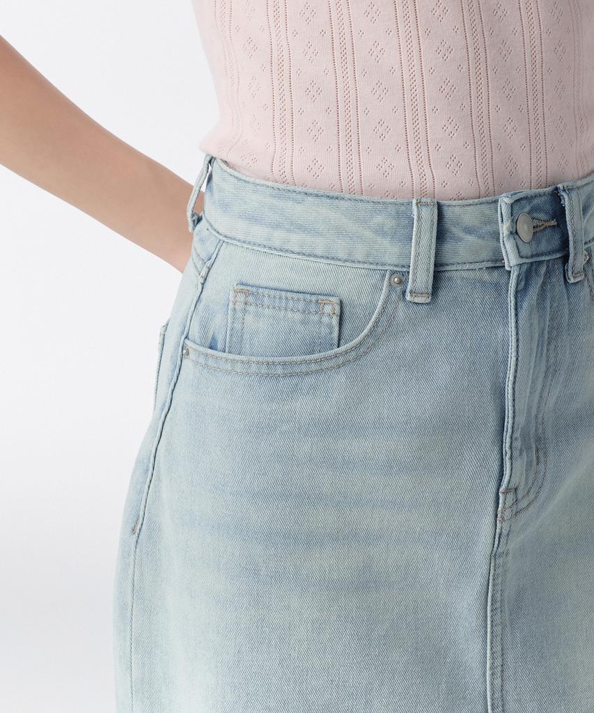 Musinsa Standard Woman Women'S Denim Mini Skirt [Sky Blue]