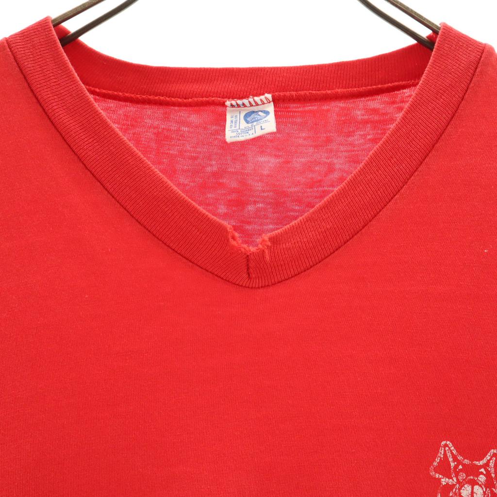 ARTEX 80s Made In USA Vintage Short Sleeve V Neck T-shirt L Single Stitch Men's Used