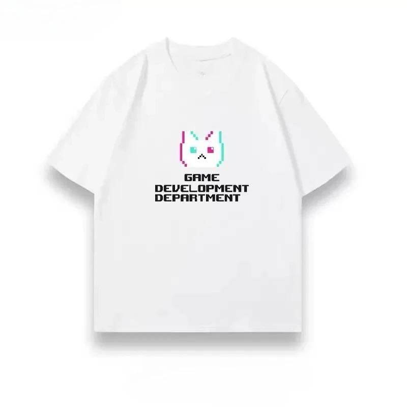 Blue Archive Azure Feather Momoi Same Style Short-Sleeve T-Shirt Cosplay Game Clothing for Men and Women