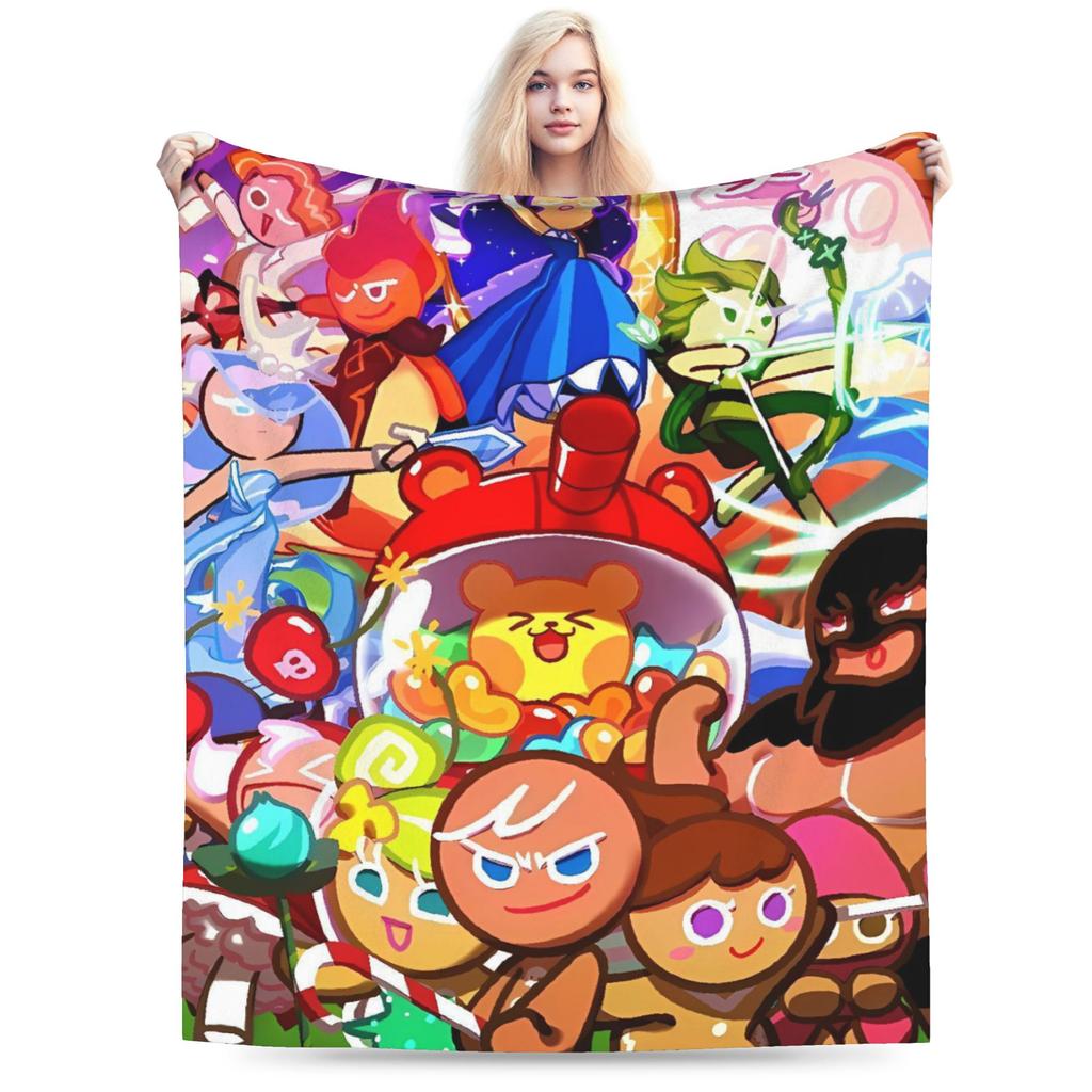Cookie Run Kingdom Plush Blanket Students Flannel Throw Blanket For Couch Bed Soft Warm Custom Quality Bedspread Birthday Gift