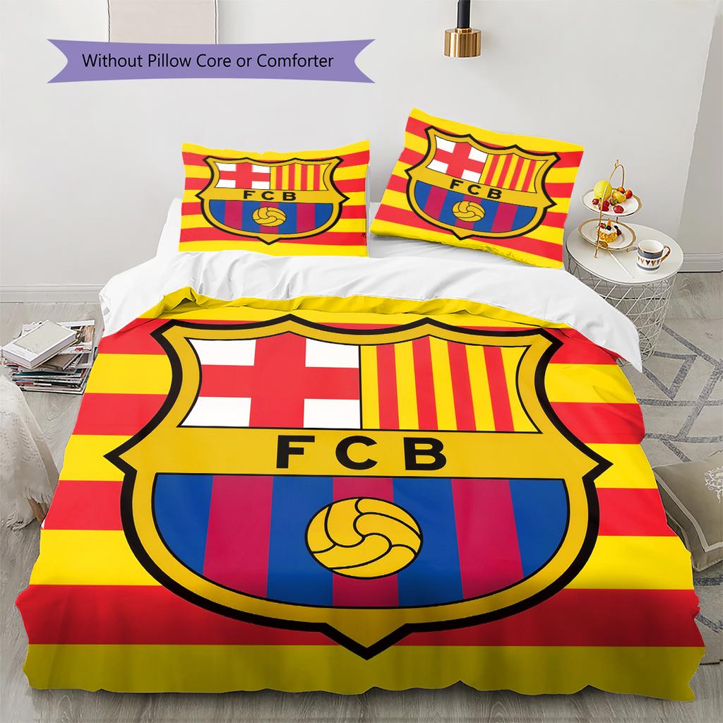 מצעים בעיצוב ברצלונה קישוט לבית מתנת יום הולדת (1 * כיסוי שמיכה + 2 * ציפות, ללא ליבה)