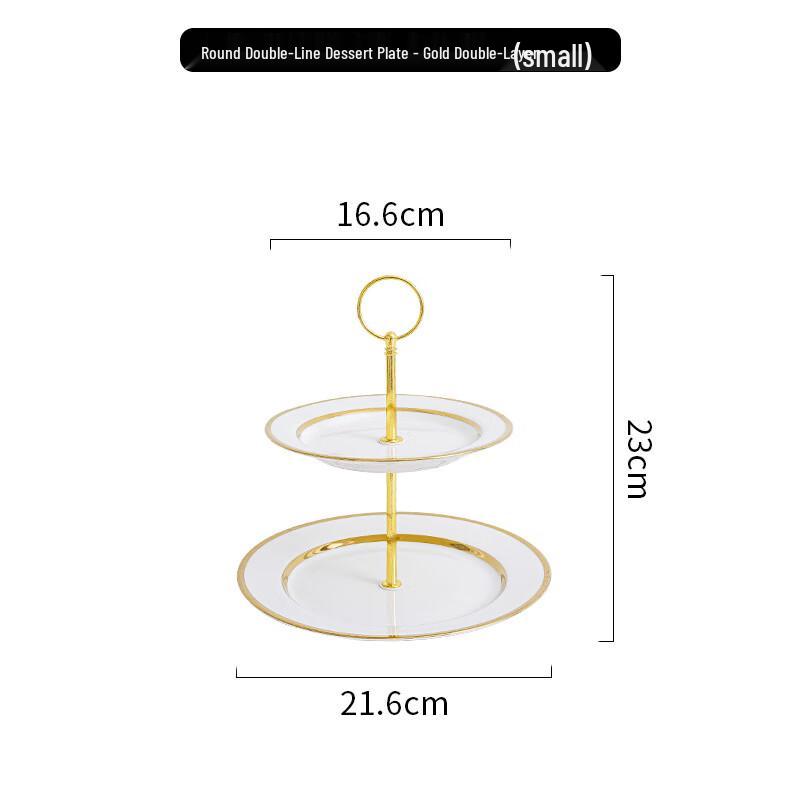 Ceramic Two-Tier Fruit & Dessert Plate