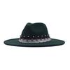New Elastic Webbing Point Drill Men and Women Couple Hat Woolen Top Hat M Big Brim Jazz Hat