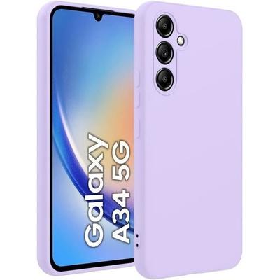 Etui Silikonowe - Booling - do Samsung Galaxy A34 5G - Miękka Ochrona - Ultra Cienkie - Fioletowe