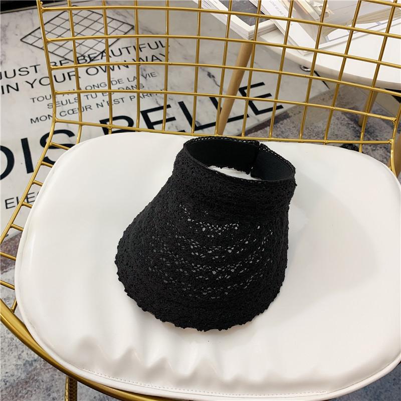 Fashion Female Visor Caps DIY Summer Cap Hollow Flower Pattern Lace Casual Shade Hat Empty Top Hat Beach Woman's Sun Hats