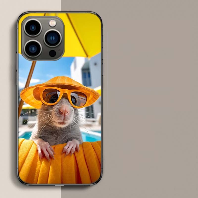 Cute Hamster Phone Case For Iphone 17 Air 15 Pro 14 Plus 16 Pro Max 12 13 Mini 11 16E X XS Cover Cute Fundas