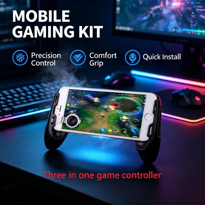 Portable 3‑in‑1 Mobile Game Joystick Telescopic Gamepad Holder Universal Phone Gaming Controller for Cell Phone 5