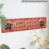 2D Flat, 1pc Interesting ”red Wine Cellar Decoration Signboard" Retro Aluminum Logo Retro Metal Logo Fashion Wall Art Plaque Home Decoration Bathroom
