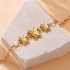Gold Plated Butterfly Charm Bracelet, Dainty Paperclip Chain with Enamel Butterfly Pendants, Cute Fashion Jewelry for Women Gift
