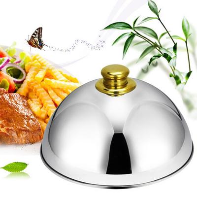 Stainless Steel Food Cover 10Inch Golden Bead Dome Lid For Home Restaurant Hotel Outdoor Grill Bbq Camping Cookout Kitchen