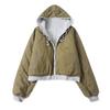 Thickened Cotton-Padded Coat Winter New Foreign Trade Women's Clothing Large Design Hooded Collar Long-Sleeve Zipper Jacket Cotton-Padded Coat 30232