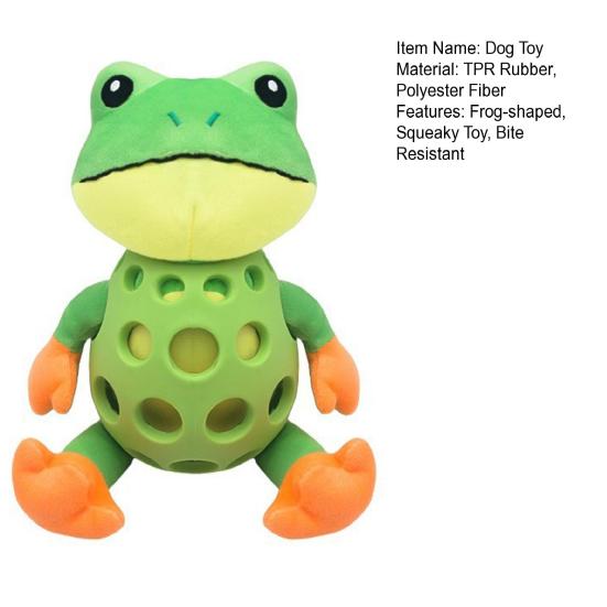 Dog Toy Plush Frog Interactive Squeaky Frog Pet Toy Bite Resistant Chew Toy Boredom Companion Toy for Small Large Dogs Puppies