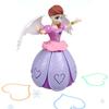 Dancing Princess Light Music Robot Projection Lighting Auto-Unfolding Dress Electric Toy Children Accessories