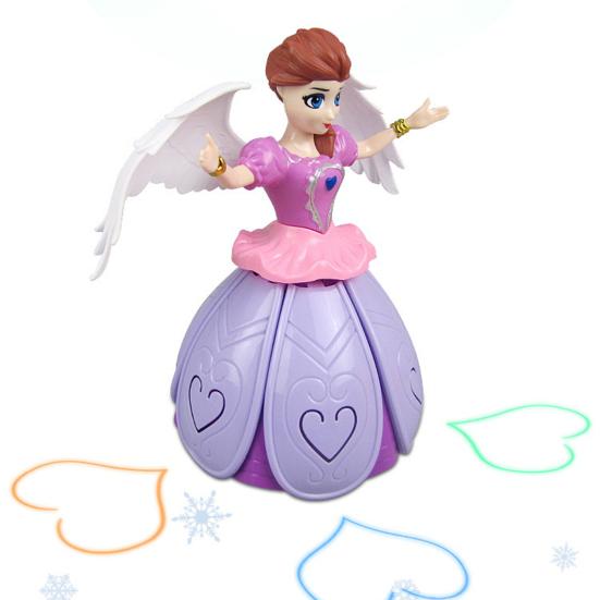 Dancing Princess Light Music Robot Projection Lighting Auto-Unfolding Dress Electric Toy Children Accessories