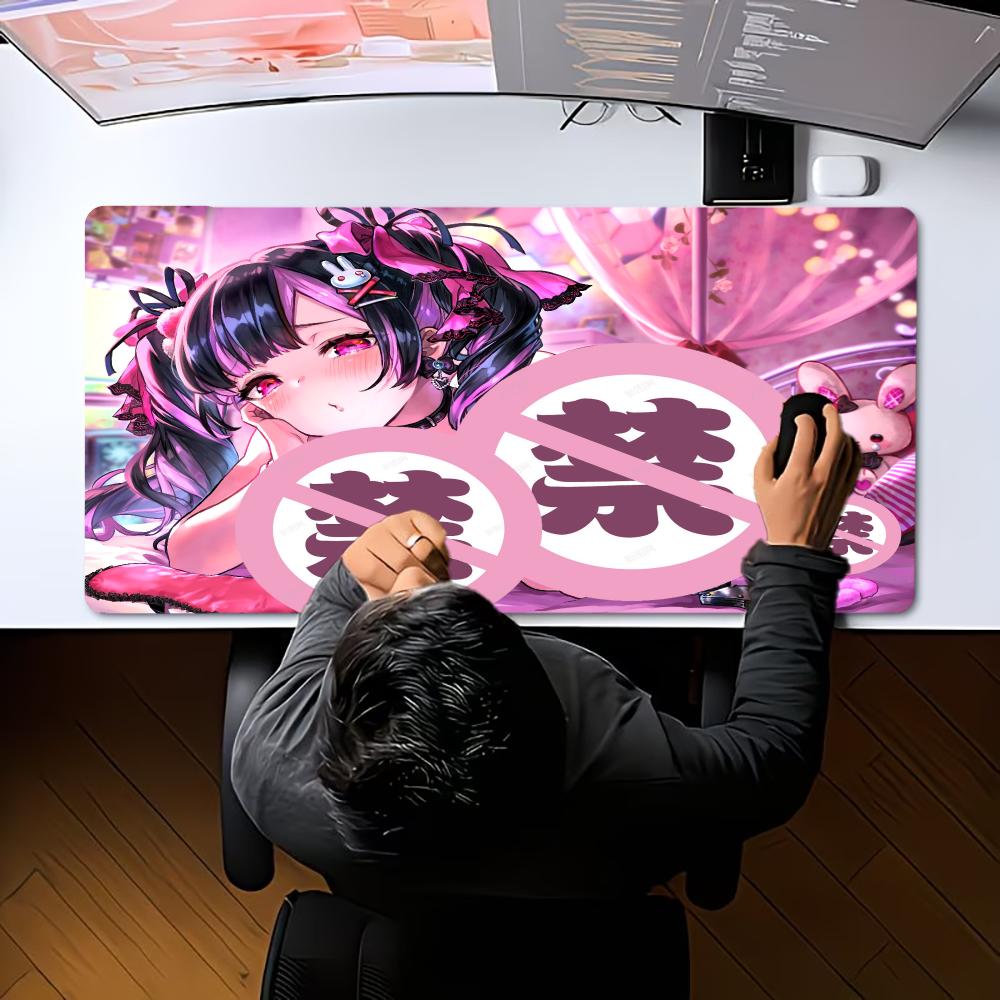 XXL Anime Girl Mouse Pad Large Gaming Deskmat Non-Slip Rubber Keyboard Table Mat Cartoon Art Pc Game Desk Mats Gamer Mouse Pad