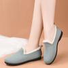 WTEMPO Versatile Large Size Casual Solid Color Shoes Women's Autumn Winter Warm Cold-proof Plush Slip-ons Shoes