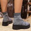 Fashion Fashion Knitting Platform Boots for Women Autumn Winter High Top Casual Socks Shoes Woman Thick Sole Non Slip Ankle Botas Mujer