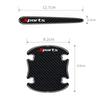 8PCS Carbon Fiber Pattern Car Door Bowl Protective Stickers Door Handle Anti-Scratch Stickers Drop Glue Anti-Collision Strips Pa