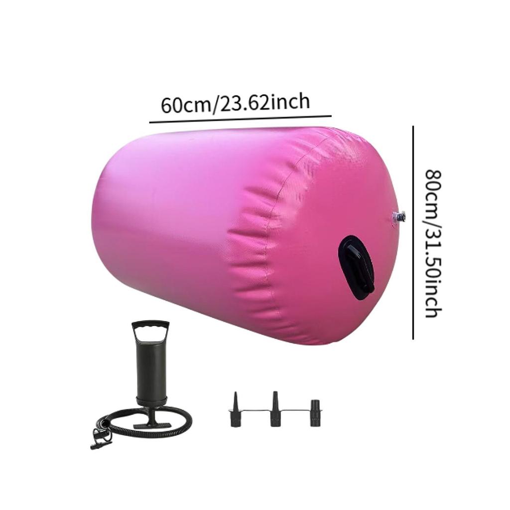 Gymnastics Barrel Air Roller with Air Pump, Back Handspring Trainer for Fitness, Cheerleading, Backhandspring, Home, Gym,