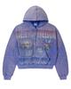Europe, America 2025 American Graffiti Printing Men's and Women's Loose Casual Zipper Hooded Sweater Trendy Brand
