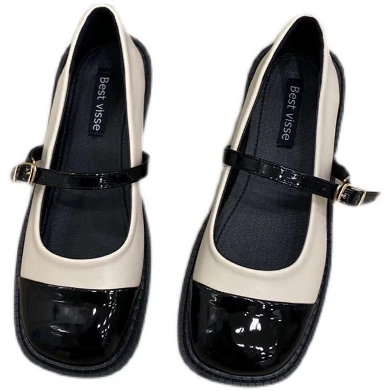 Design sense niche small leather shoes British style French retro small fragrant style leather shoes Mary Jane shoes single shoes early spring women's