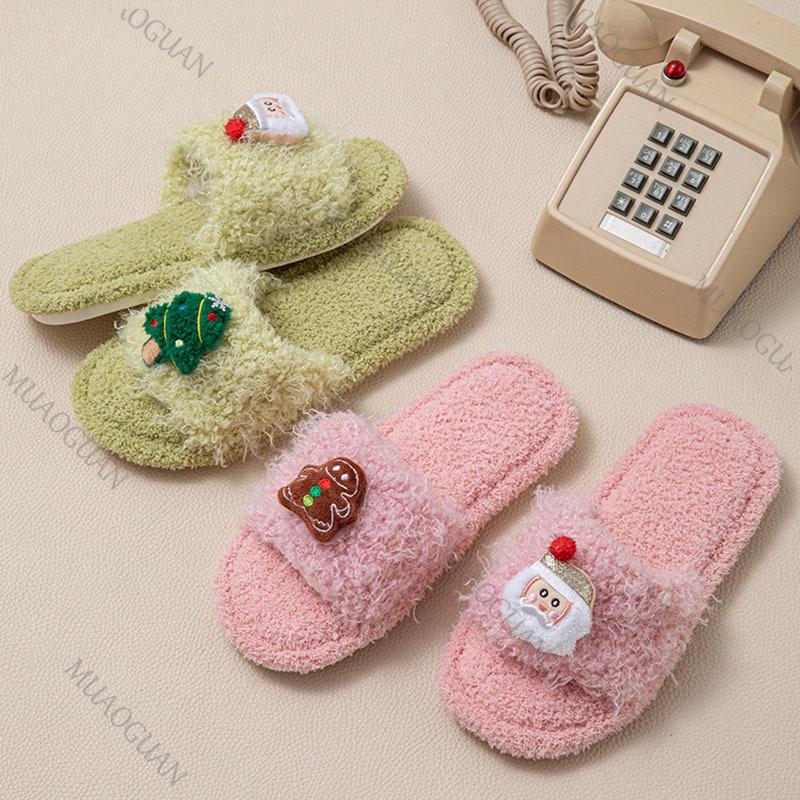 Fashion Women's Cotton Slippers 2025 Autumn Winter New Indoor Cute Non Slip Home Shoes Lightweight Comfortable Soft Sole Plush Slippers
