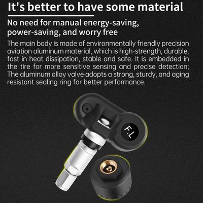 Tire Pressure Monitoring System, Wireless Solar Tire Pressure Monitor with 4 Internal Sensors