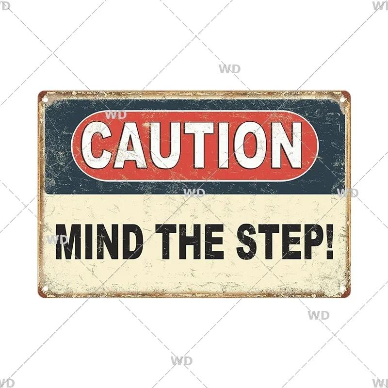 CautionCharm Vintage Metal Plaque - Warn Slogan Design - Great for Door, Factory & Home Wall Decor - Retro Caution Sign Poster