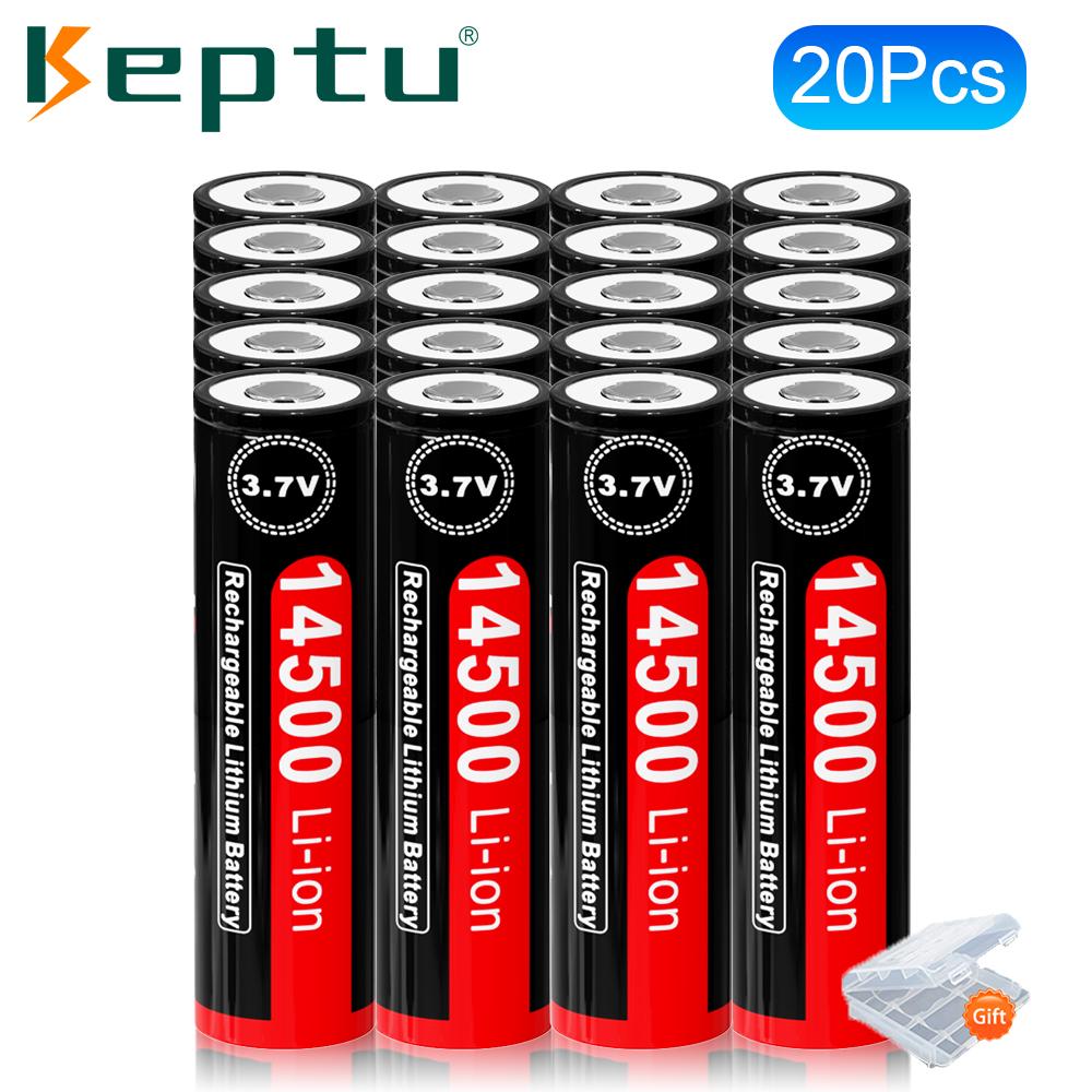 KEPTU 14500 850mAh 3.7V Li-ion Rechargeable Batteries AA Battery Lithium Cell for Led Flashlight Headlamps Torch Mouse