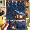 D Flat Pc DFlat Metal Sign Retro Tin Painting Warm Winter Night X InchesX Cm Depicting a Warm Scene of Two Ch
