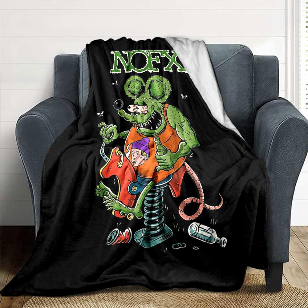 1pc NOFX Soft Flannel All Season Throw for Home, Office, Outdoor UseDurable Comfort Soft Warm Throw for Home