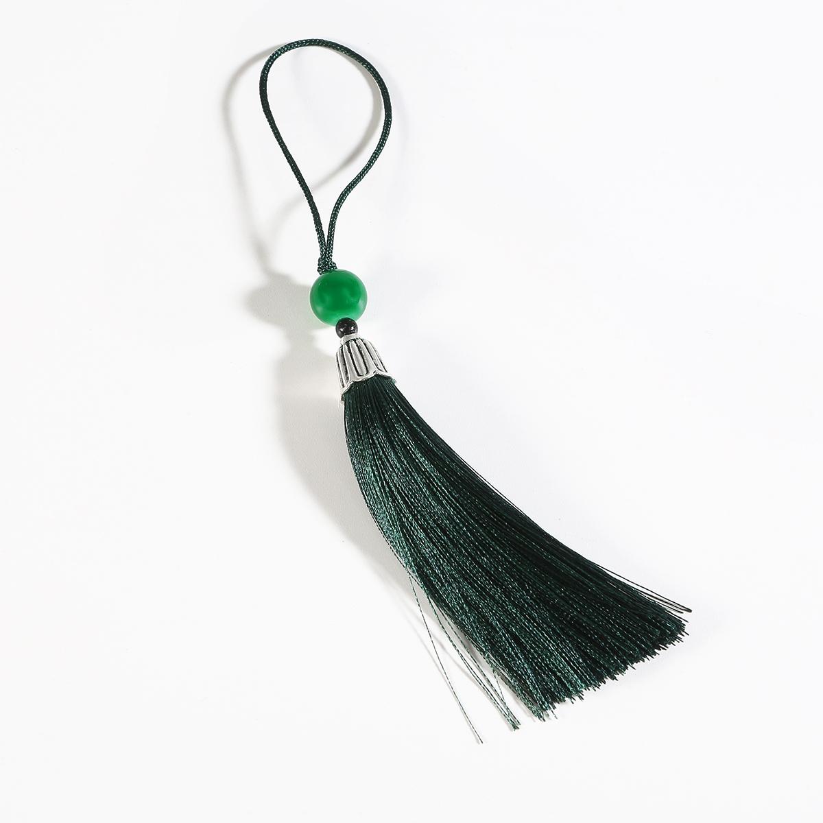 

Multi Purpose Tassel Tassel Pendant, Hanfu Accessory Fan Pendant, Bookmark Pendant, Gift Box, Sachet, Mobile Phone Decoration Pendant 1PC темно-зелений колір