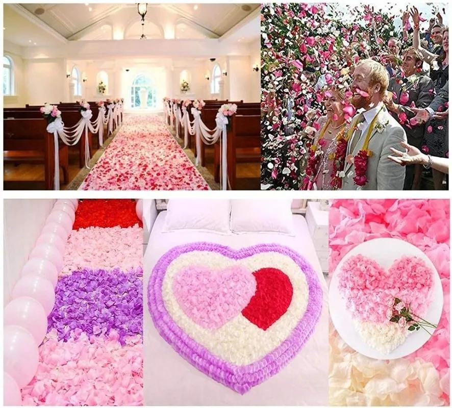 6000/500 Piezas Pétalos de Rosa Roja Artificiales Falsos Rosas de Seda de Simulación Pétalo de Flor para Día de San Valentín Boda Fiesta Decoración Venta al por Mayor