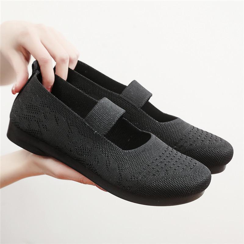 New old mother shoes women's walking shoes soft-soled cloth shoes woven breathable flat-soled work shoes women's shoes