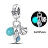 925 Sterling Silver Murano Glass Turtle Jellyfish Whale Charm Pendant for Women DIY Jewelry Bracelet Accessories