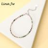 Natural Stone Beads Bracelet On Hand Chain Luxury Jewelry 2MM with 925 Silver Bangle for Women Gift