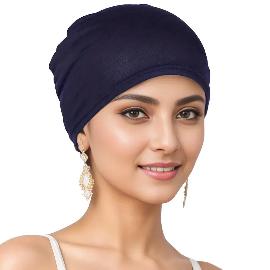 Muslim Turban Cap for Women Monochromatic Pullover Cap Hijab Hat Female Turban Fashion Accessories New