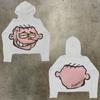 Womens Y2K Oversized Hoodie Cartoon Graphic Print Streetwear Casual Sweatshirt