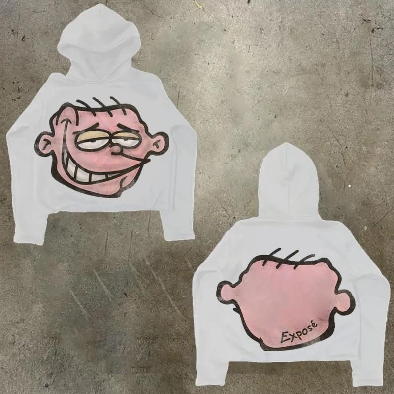 Womens Y2K Oversized Hoodie Cartoon Graphic Print Streetwear Casual Sweatshirt