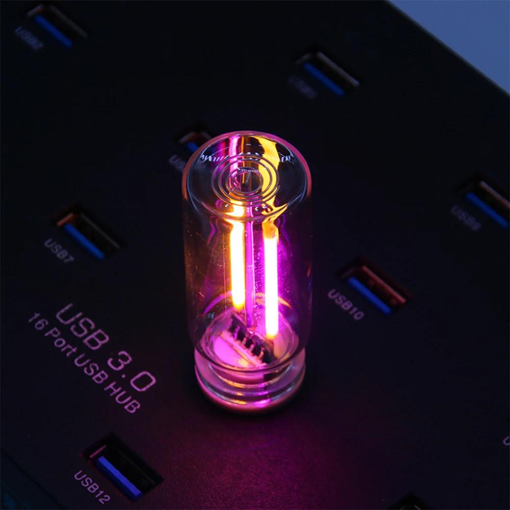 Luz LED para Carro USB Cores Duplas Controle por Toque Luzes de Ambiente Lâmpada Incandescente Lâmpada de Filamento LED Decoração Noturna para Quarto