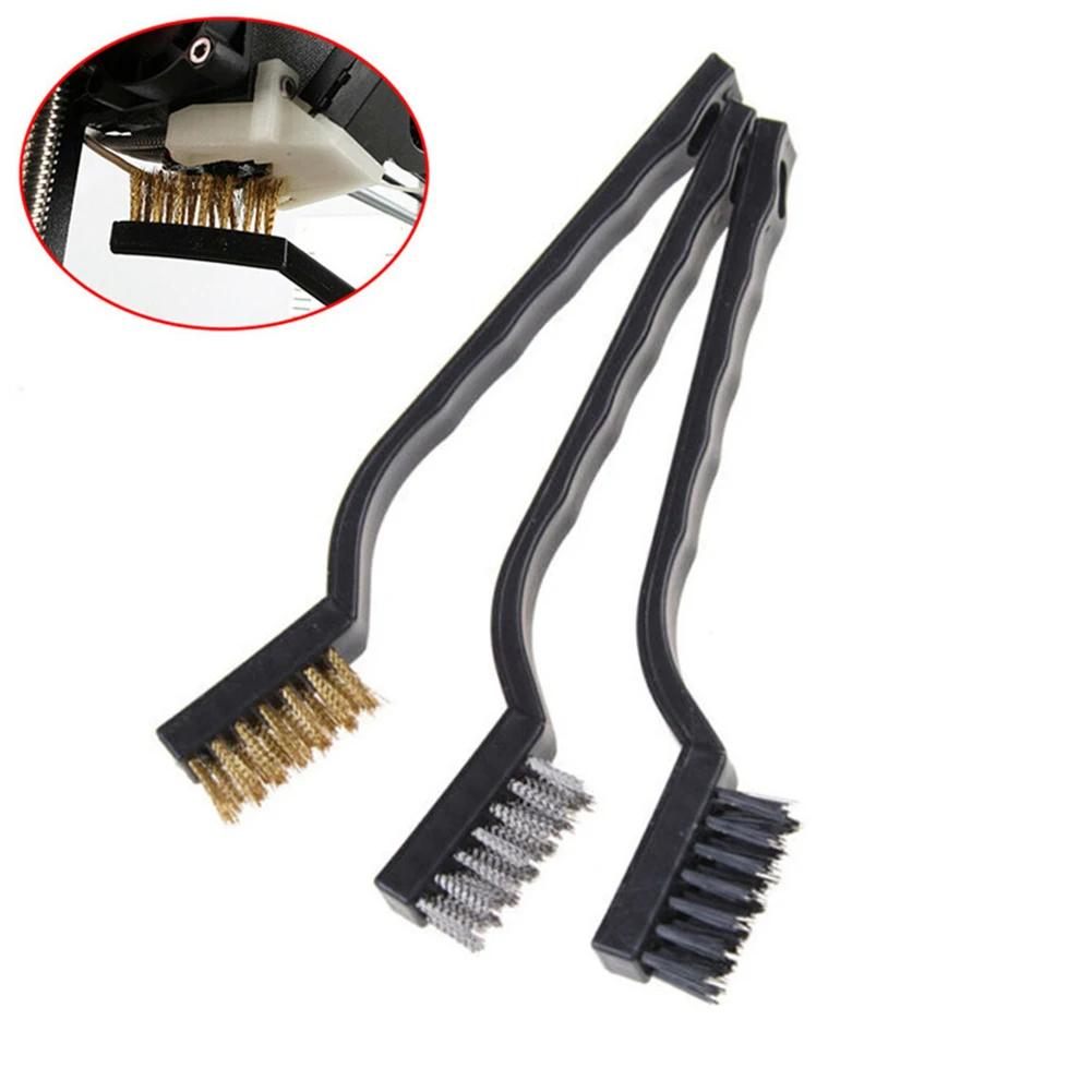 1 pezzo Spazzola in Acciaio Inossidabile Rame Filo di Nylon Ruggine Raschiare Rimuovere Strumenti di Pulizia Macchinari Stampi Componenti Pulizia e Manutenzione Manuale