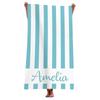 Name Beach Towel Navy Stripe Polyester Bath Towel Quick Dry Sandproof Large Blanket for Summer Vacation Seaside Gift Towel