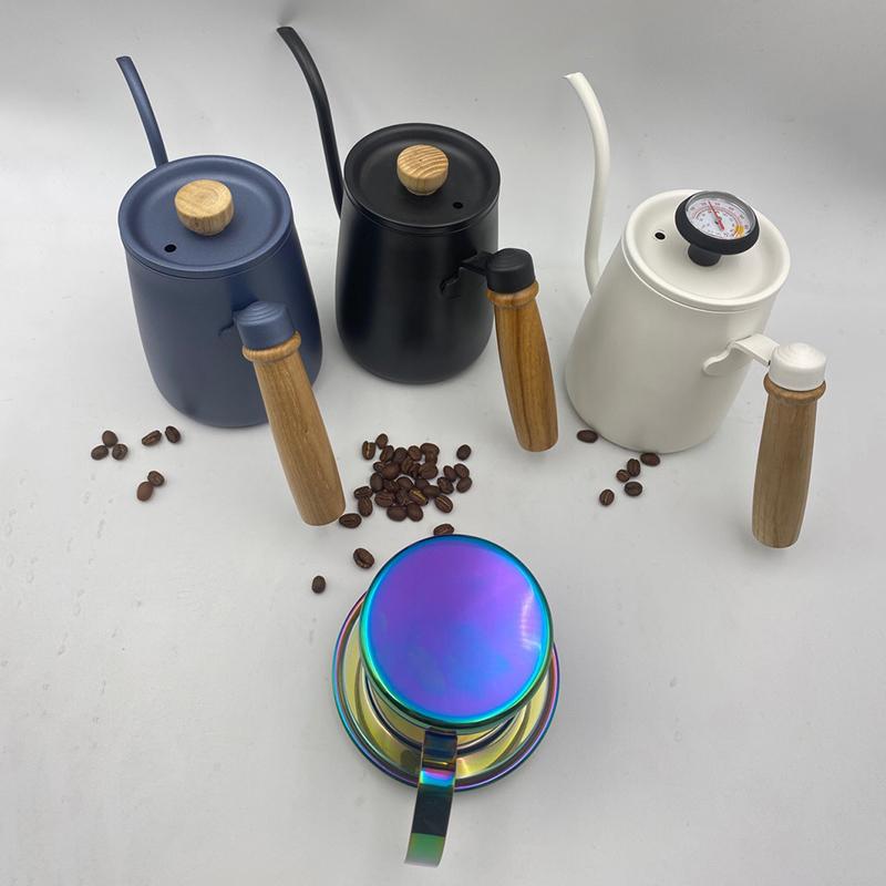 Coffee Pot Milk Frothing Pitcher Jug Gooseneck Kettle Spout Stainless Steel Espresso Coffee Tea Milk Pot Kettle Can 600ml