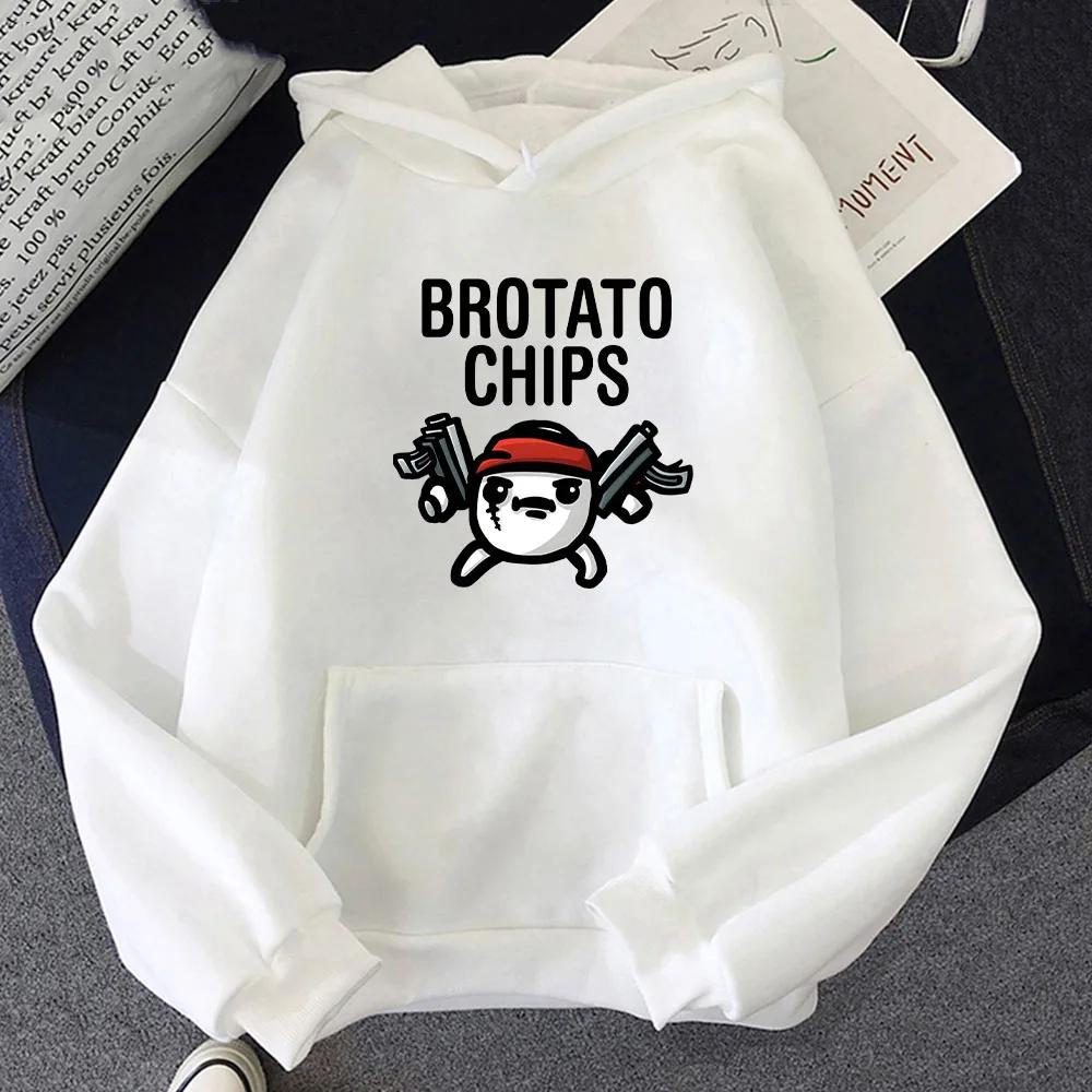 Brotato Printed Hoodie Long-sleeved Game Sweatshirt with Pocket Fashion Clothing Sudaderas Comfortable Pullovers Loose Clothes