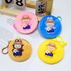 Cute Cartoon Labubu Round Plush Wallet Coin Key Lipstick Portable Earphone Bag Student Zero Money Bag KTY